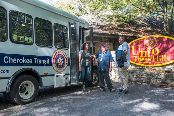 Van at Unto These Hills outdoor theatre